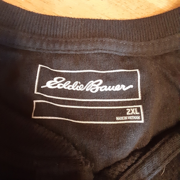 EDDIE BAUER THERMAL WAFFLE KNIT HENLEY in BLACK, MENS SIZE 2XL. - Picture 11 of 11